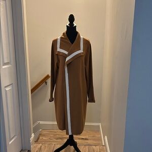 Liz Claiborne Camel and White Cardigan Sweater